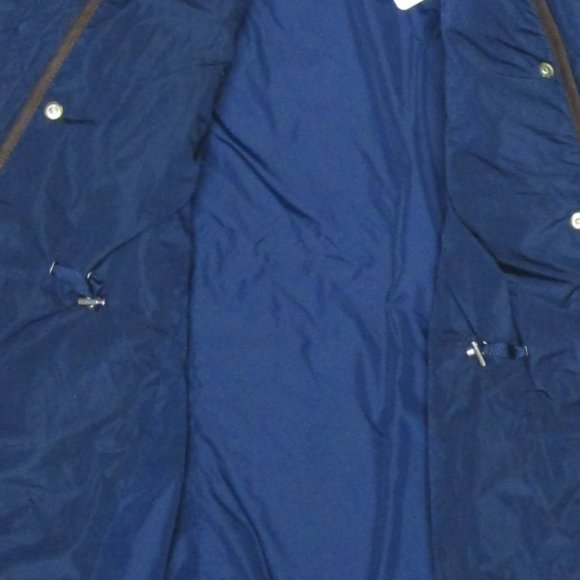 Zara Navy Quilted Puffer Jacket with Brown Trim - Picture 11 of 13